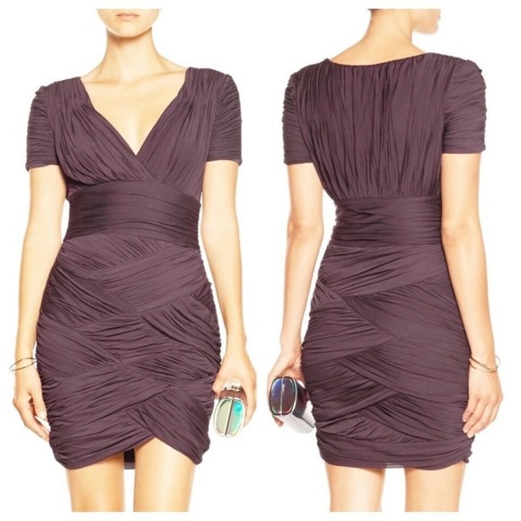 Halston Heritage Dresses & Skirts - Halston Heritage Blue Ruched Dress Size Small